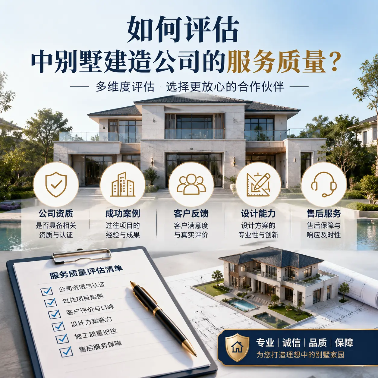 如何评估 平塘 中别墅建造公司的服务质量？